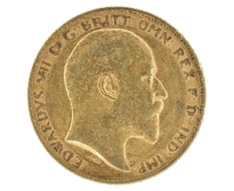 King Edward VII, Half-Sovereign, 1904, Bare head r. R. St. George and dragon, London Mint, edge milled, gold, weight 4.0g, S.