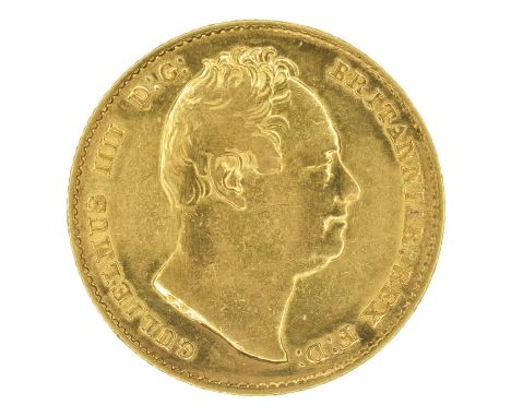 King William IV, Sovereign, 1835, Second bust r. R. Crowned shield, edge milled, gold, weight 8.0g, S.3829B, VF.