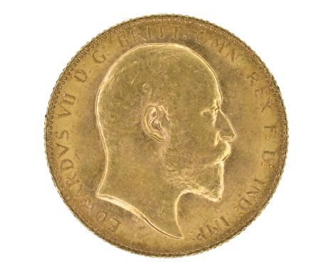 King Edward VII, Sovereign, 1902, Bare head r. R. St. George and dragon, London Mint, edge milled, gold, weight 8.0g, S.3969,