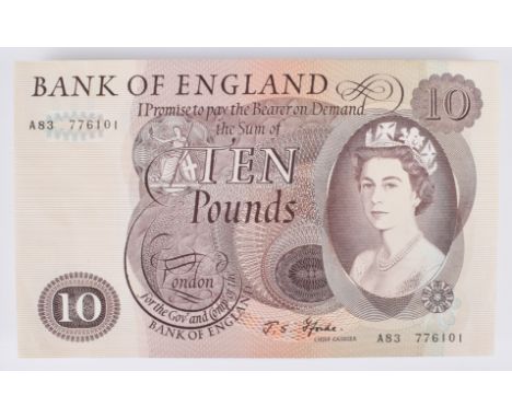 One hundred consecutive Series "C" Portrait Issue (January 1967), Ten Pounds banknotes, brown, 150 x 93mm, signature J.S. For