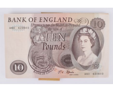 Forty-five Series "C" Portrait Issue (January 1967) Ten Pounds banknotes, brown, 150 x 93mm, signature J.S. Forde, to include