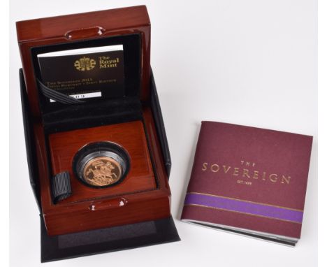2015 Royal Mint, Proof Sovereign, weight 7.98g, diameter 22.05mm, struck in 22 carat gold, with obverse portrait by Jody Clar