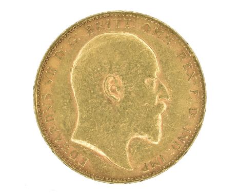 King Edward VII, Sovereign, 1903, Bare head r. R. St. George and dragon, London Mint, edge milled, gold, weight 8.0g, S.3969,