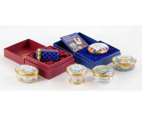 A quantity of modern enamel boxes, to include Staffordshire Enamels Revival of the 18thC Craft, Prince Andrew and Sarah Fergu