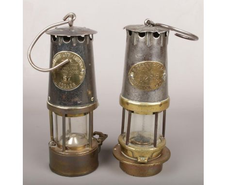 A W. E. Teale &amp; Co No. 4 miners lamp, along with an Eccles Type SL example.  