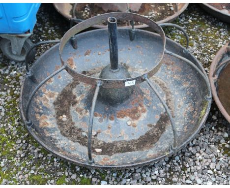 A vintage cast iron Mexican hat shaped trough with cage, by Teasdale Bros.  