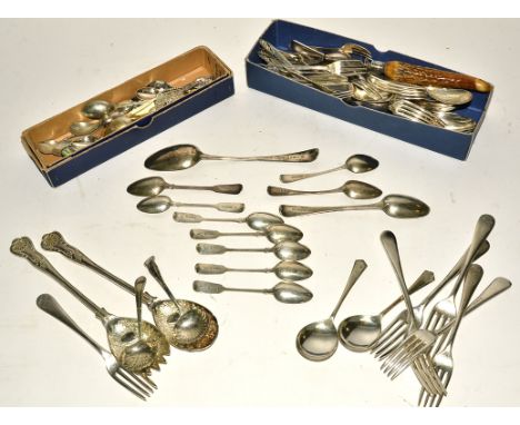 A Stirling Denmark silver spoon with nude female seated on rocks,  together with various other souvenir spoons including an e