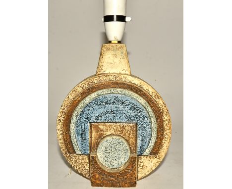 A 1960's/1970's Troika pottery lamp base,  with abstract geometric design, hand painted Troika to base and artist's monogram 