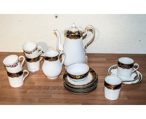 Bishop &amp; Stonier (BISTO), England. Coffee Set, comprising coffee pot, cream jug, sugar bowl, four cups and six saucers, i