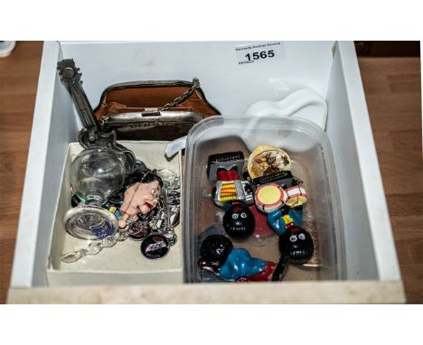 Collection of Robertson Jolly Men, part band, with some Jolly Men enamel badges, and a collection of novelty badges, key ring