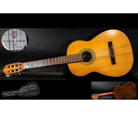 Vintage - Peerless Deluxe Classic Model 3052 Guitar. c.1970's. Serial No 311501. Steel and Nylon Strung. Made In Japan. Mello
