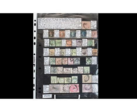 Stamps Interest GB Collection on hagner and leaves from 1840 1d black with 4 margin up to 1934 sea horse set. A few line engr