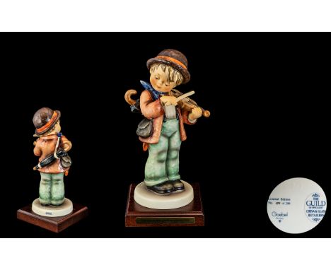 M. J. Hummel Ltd and Numbered Edition Hand Painted Large Figure ' Little Fiddler ' ( Hum 2/1 ) This Figure Is No 74 of 200 Fi