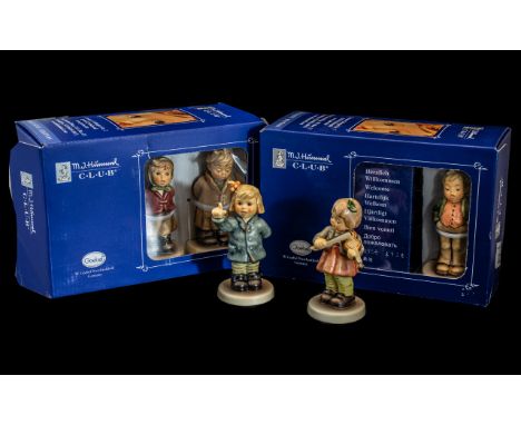 Collection of Boxed Hummel Figures comprising No. 21012 'Set Year 1', No. 1373 'First Violin', No. 2309 'Melody', and one oth
