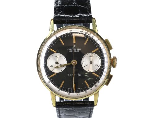 Breitling - Top Time Chronograph Watch, Ref. 2003 , Venus Cal. 188, 17 Jewel Hand-Wind Chronograph movement. Gold Plated Base