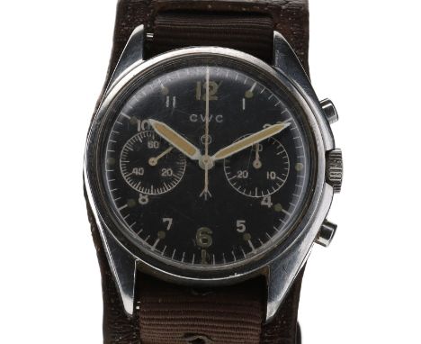 CWC - 'Fab Four' 6BB 1978 Issue Military Hand Wind Chronograph Watch. Valjoux Cal. 7733 chronograph movement. Case made from 