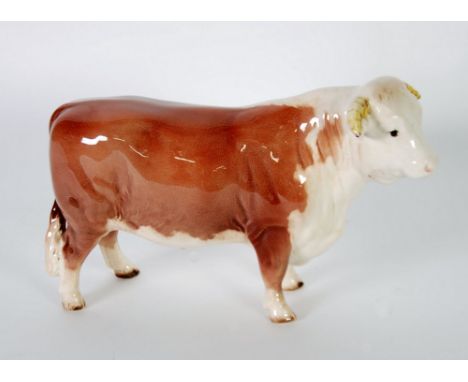 BESWICK POTTERY MODEL OF A HEREFORD BULL (949), 6" (15.2cm) high, printed mark 
