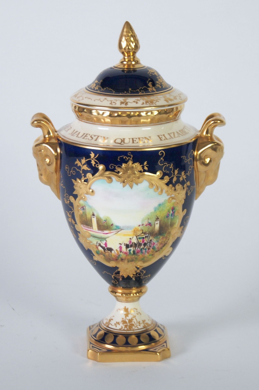 LIMITED EDITION COALPORT ELIZABETH II ROYAL COMMEMORATIVE TWO HANDLED