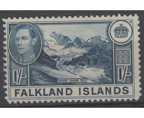 1938 1/- light dull blue U/M, fine. SG 158 Cat £75