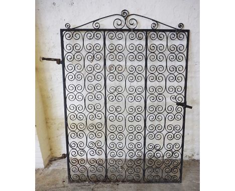 Architectural &amp; Salvage Interest, Antique Wrought Iron Scrolled Gate, 182cm high, 134cm wide