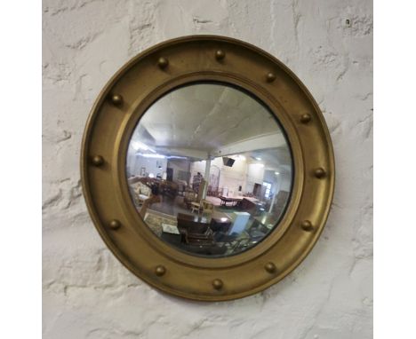 Convex Wall Mirror, circa late 19th / early 20th century, 48cm diameer