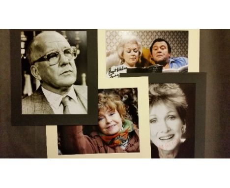 AUTOGRAPHS, signed colour (3) & b/w photos, inc. Sian Phillips, Roy Barraclough, Hannah Gordon, Francis Matthews, Prunella Sc