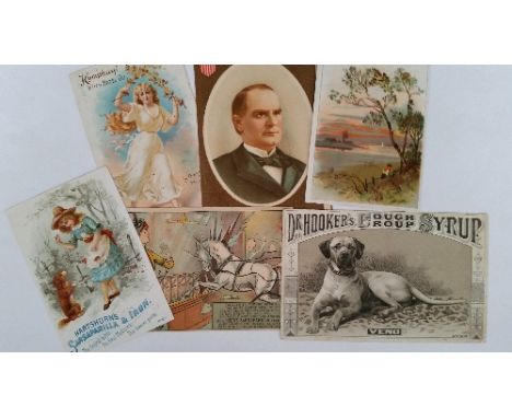TRADE, early USA selection, inc. Hartshorn's Sarsaparilla, Rockford Watch Company, Acorn Stoves, Wakefield Rattan, Howe Scale