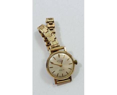 A Rotary yellow metal watch on 9 carat gold strap 