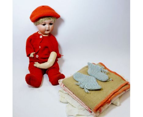 An Armand Marseille bisque headed 996 doll A10 M, with composition jointed body (needs re-stringing) 