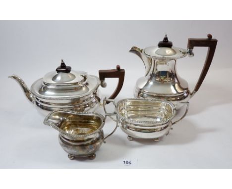 A four piece silver plated tea service 