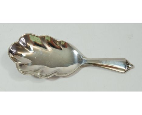 An Art Deco silver caddy spoon, Birmingham 1930 by JS 