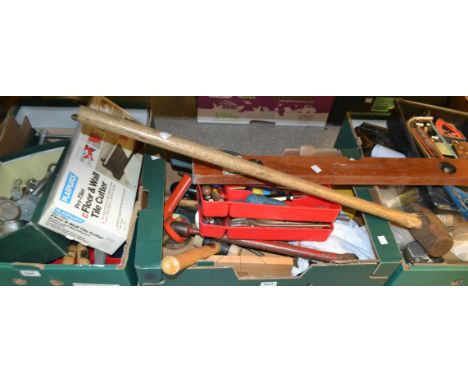 Tools - Stanley plane, hammers, ratchets, spirit level, tile cutter, magnets, etc 