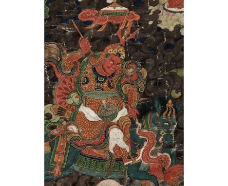 A THANGKA DEPICTING RUDRA CHAKRIN, THE LAST KULIKA KING OF SHAMBHALA, TIBET, 18TH-19TH CENTURYPublished: Roderick Whitfield (