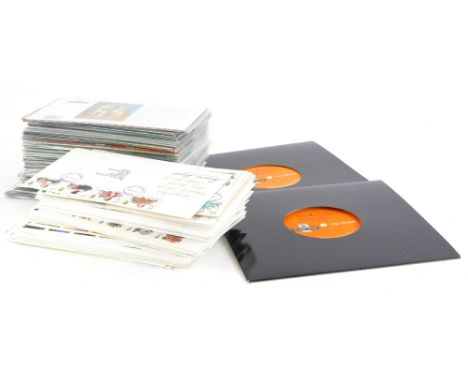 Two Royal Mail sheet David Bowie records, and a quantity of first day covers, etc.