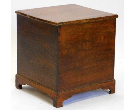 A 19thC mahogany box, the hinged lid enclosing a vacant interior, on bracket feet, 48cm high, 43cm wide.
