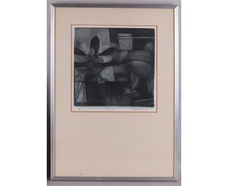 Pol van der, Lucas (Vlijmen (N.B) 1935-) "Ufo I", signed in full in pencil l.r. and '82, etching/paper no. 1/10, h 24 x w 24 