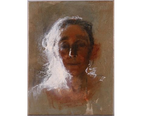 Charlton, Cadace (South Africa 1968) "Portrait of a young woman", signed in full m.o and '84, oil on canvas, h 40 x w 30 cm (