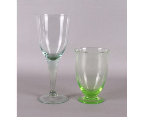 An Annagroen glass, design: H.P.Berlage, 1928, execution: Glass Factory Leerdam, signed with etching mark on the bottom, h 11