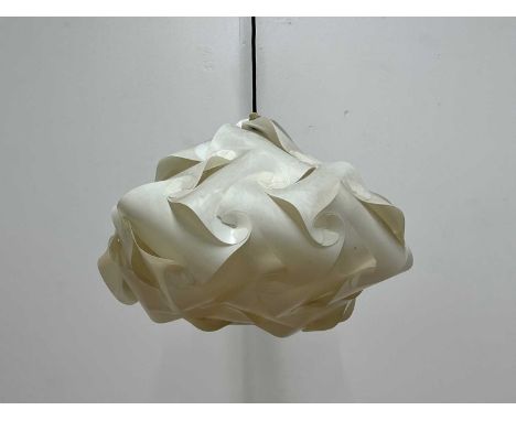 An 'IQ' plastic light pendant,designed by Holger Strøm, with interconnecting plastic sections,52cm diameter38cm high approxim