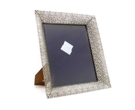 A silver picture frame,marked 800, with pierced foliate decoration, to a wood easel back,34 x 39.5cmCondition ReportNo damage