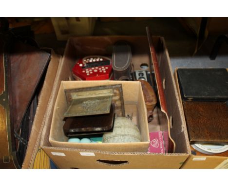 Box including camera & binoculars etc