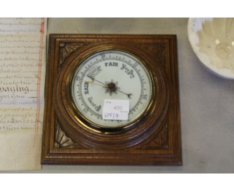 Oak cased barometer