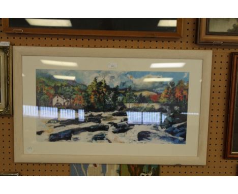 Large framed print of River Killen in West Highlands