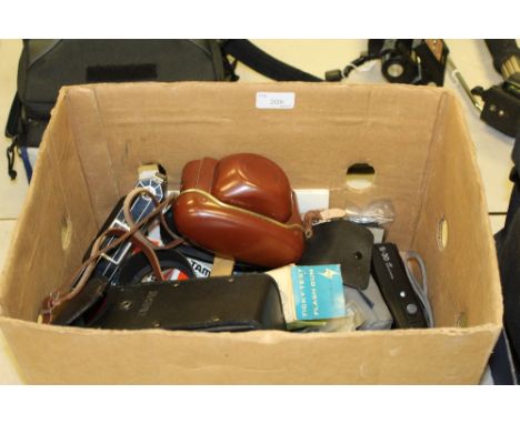 Box of various camera items, Kodak camera