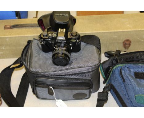 Pentax Super A Camera, lens, bag etc
