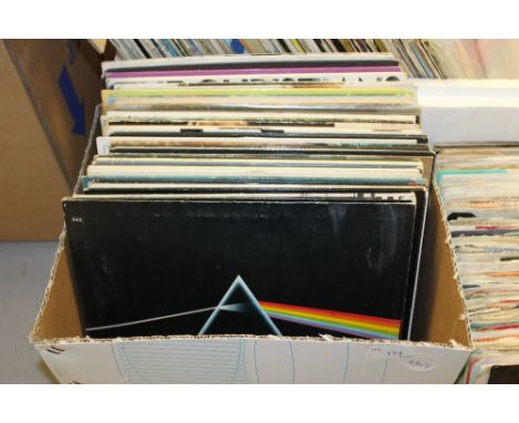 Box of LP records, Pink Floyd, Rolling Stones, etc.