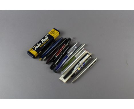 Quantity of vintage & modern pens, John Bull, etc