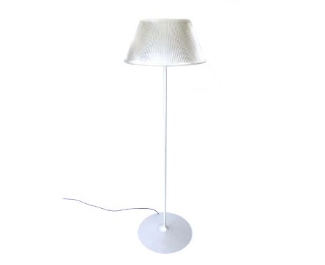 Philippe Starck for Flos, a 'Romeo' standard lamp, the moulded glass shade and cover on a silvered shaft and tulip-type base 