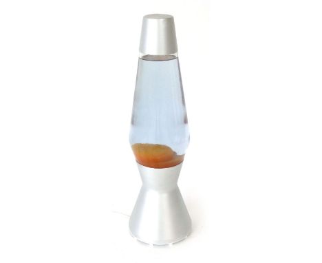 A Mathmos 'Astro' or lava lamp in a silvered case of typical form, h. 45 cm
 CONDITION REPORT: Working order unknown