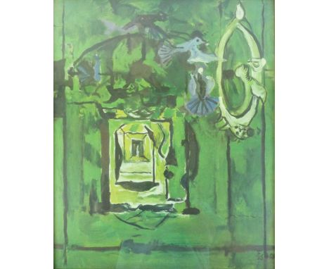 After Sir John Piper,
York Minster,
coloured reproduction,
44 x 33 cm,
together with 'Path in wood II' after Graham Sutherlan